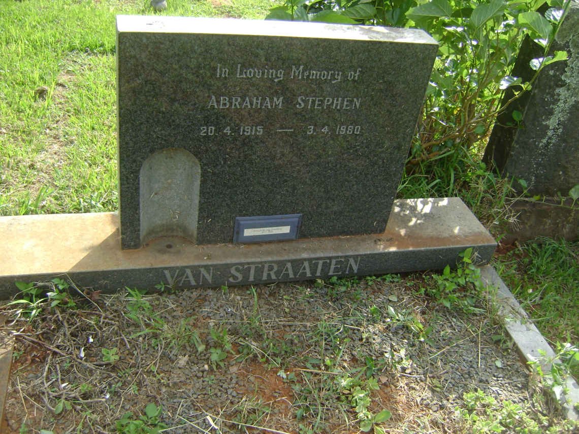 STRAATEN Abraham Stephen, van 1915-1980 &amp; Phyllis M.1917-2003