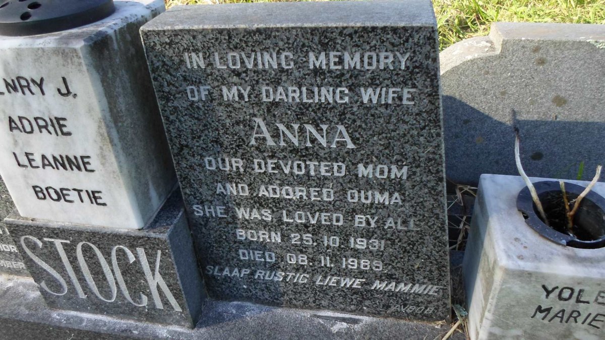 STOCK Anna 1931-1989