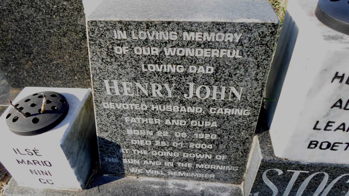STOCK Henry John 1920-2004