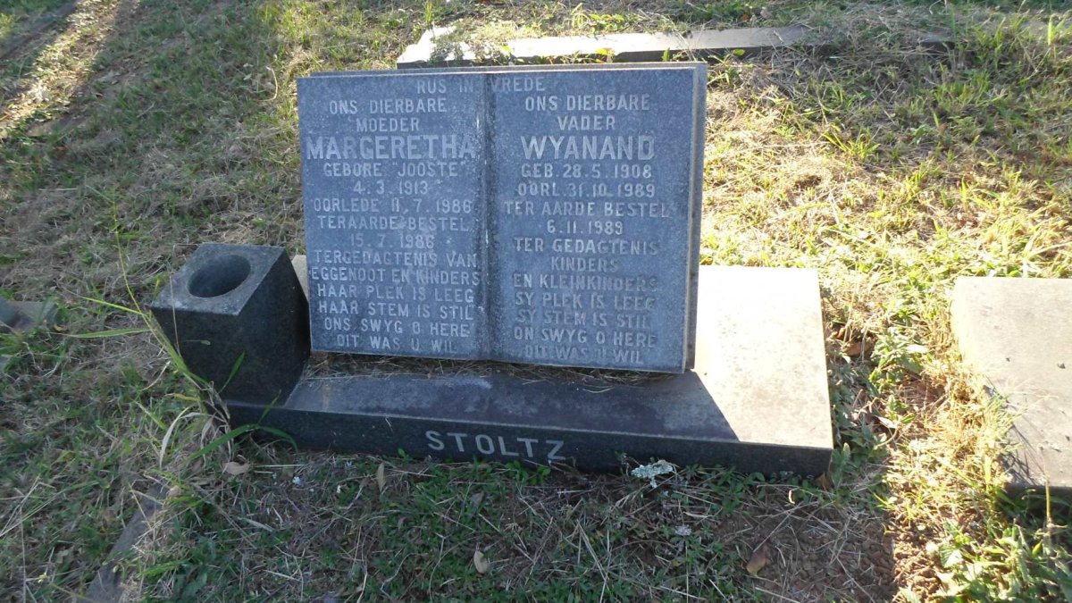 STOLTZ Wyanand 1908-1989 &amp; Margeretha JOOSTE 1913-1986