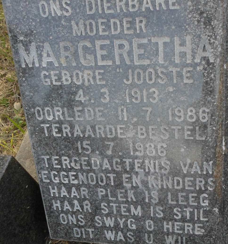 STOLTZ Margeretha JOOSTE 1913-1986
