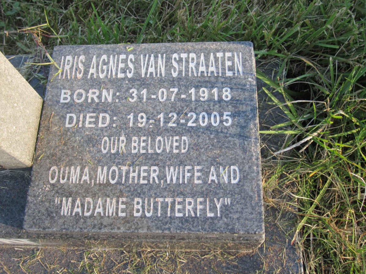 STRAATEN Iris Agnes, van 1918-2005