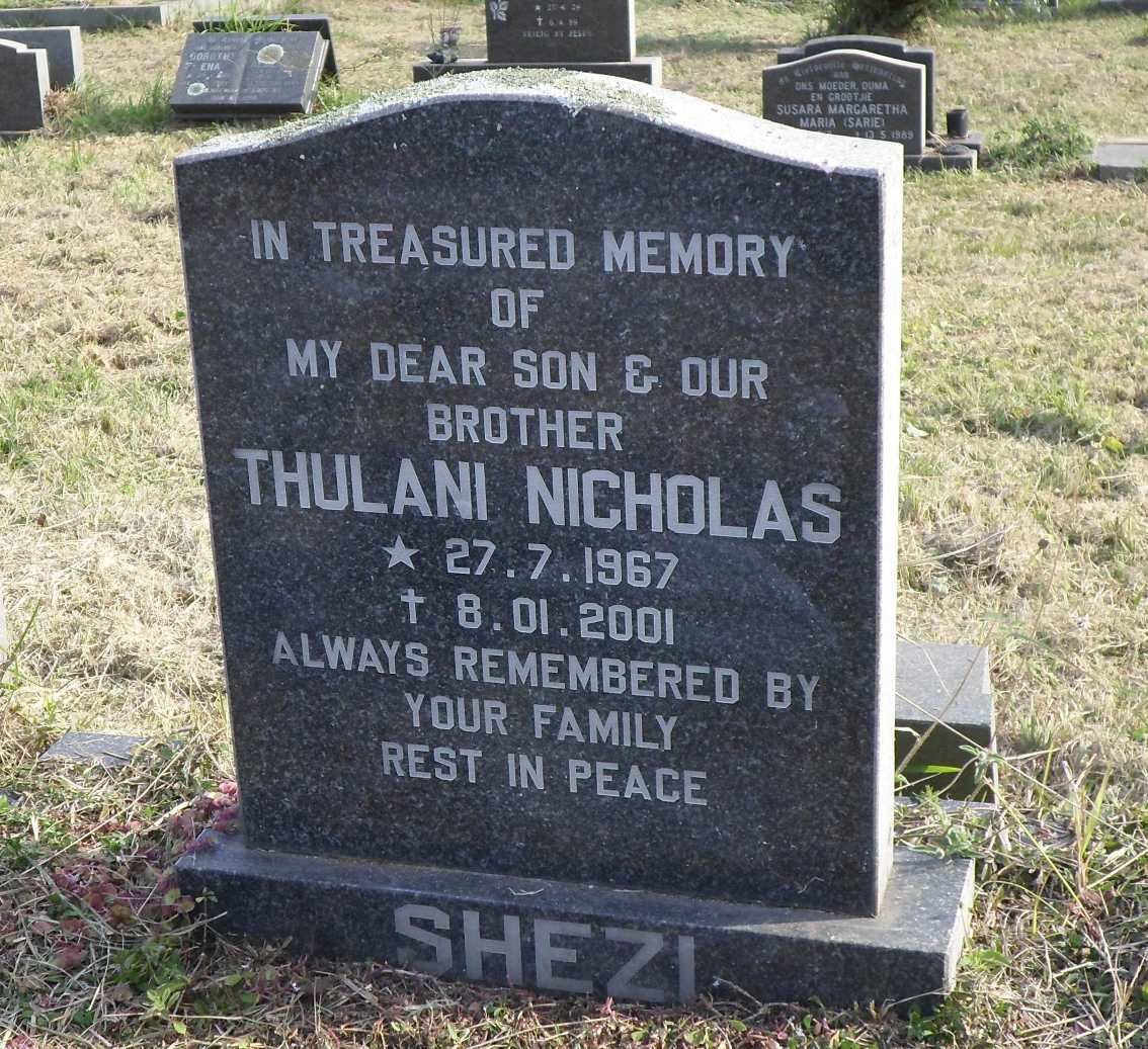 SHEZI Thulani Nicholas 1967-2001