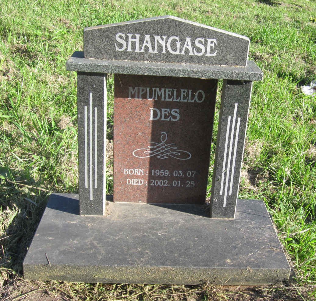 SHANGASE Mpumelelo Des 1959-2002