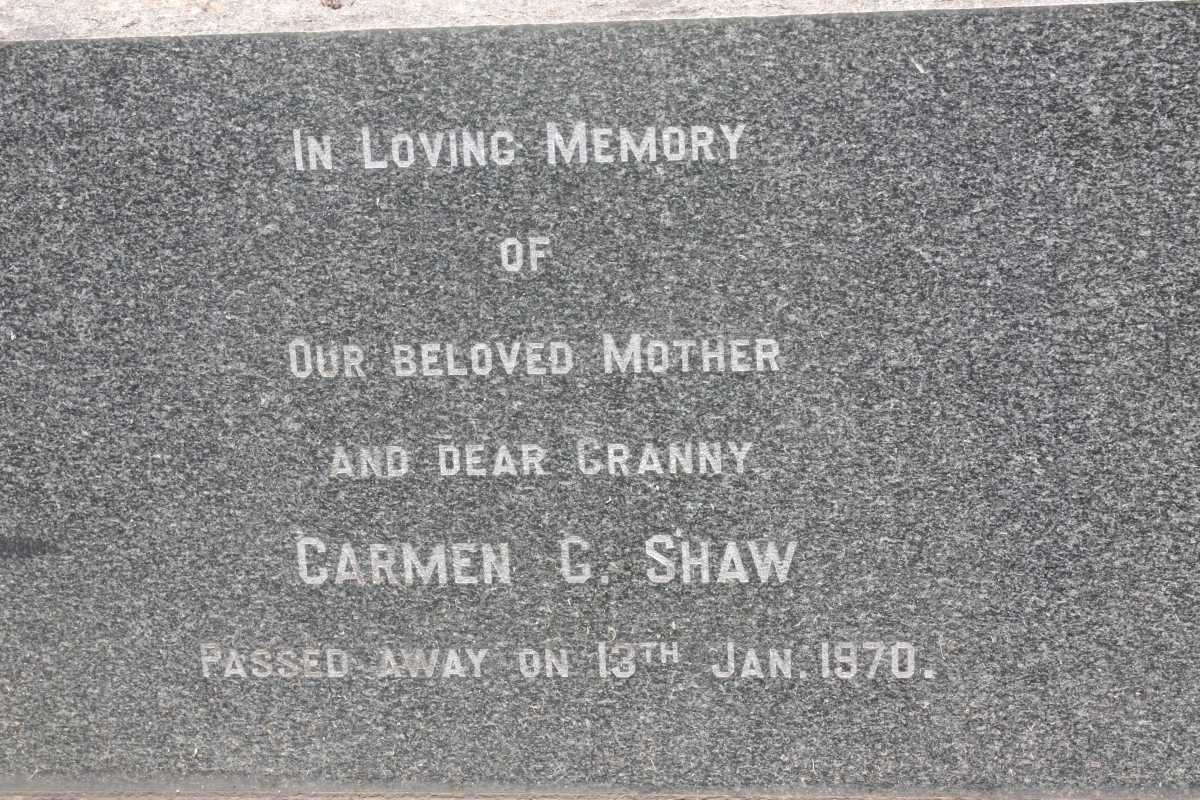 SHAW Carmen G. -1970