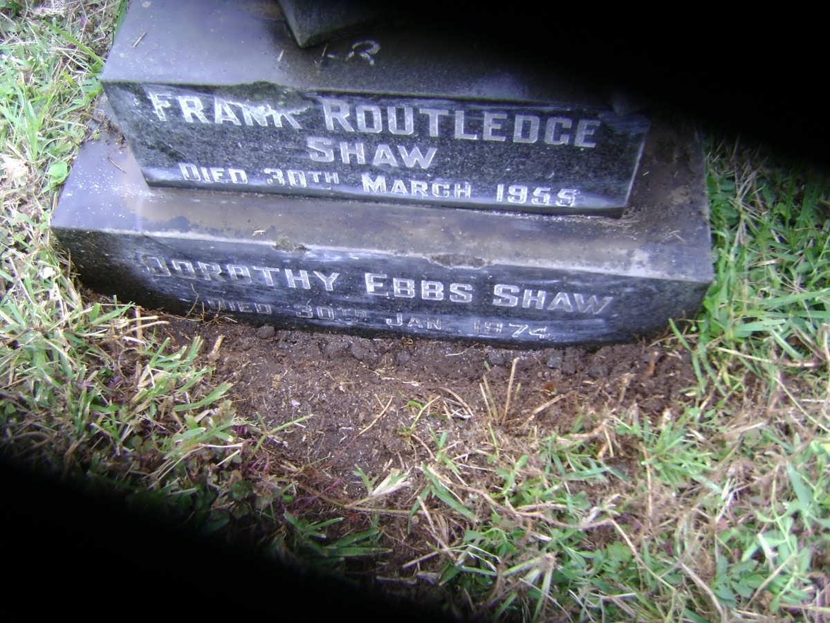 SHAW Frank Routledge -1955 &amp; Dorothy Ebbs -1974