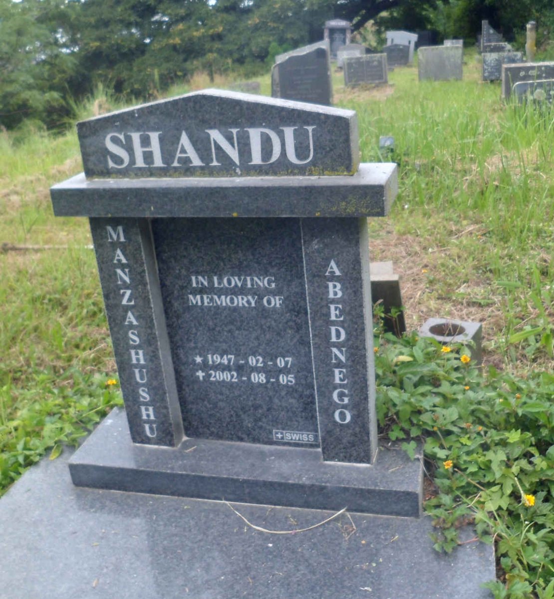 SHANDU Manzashushu Abednego 1947-2002