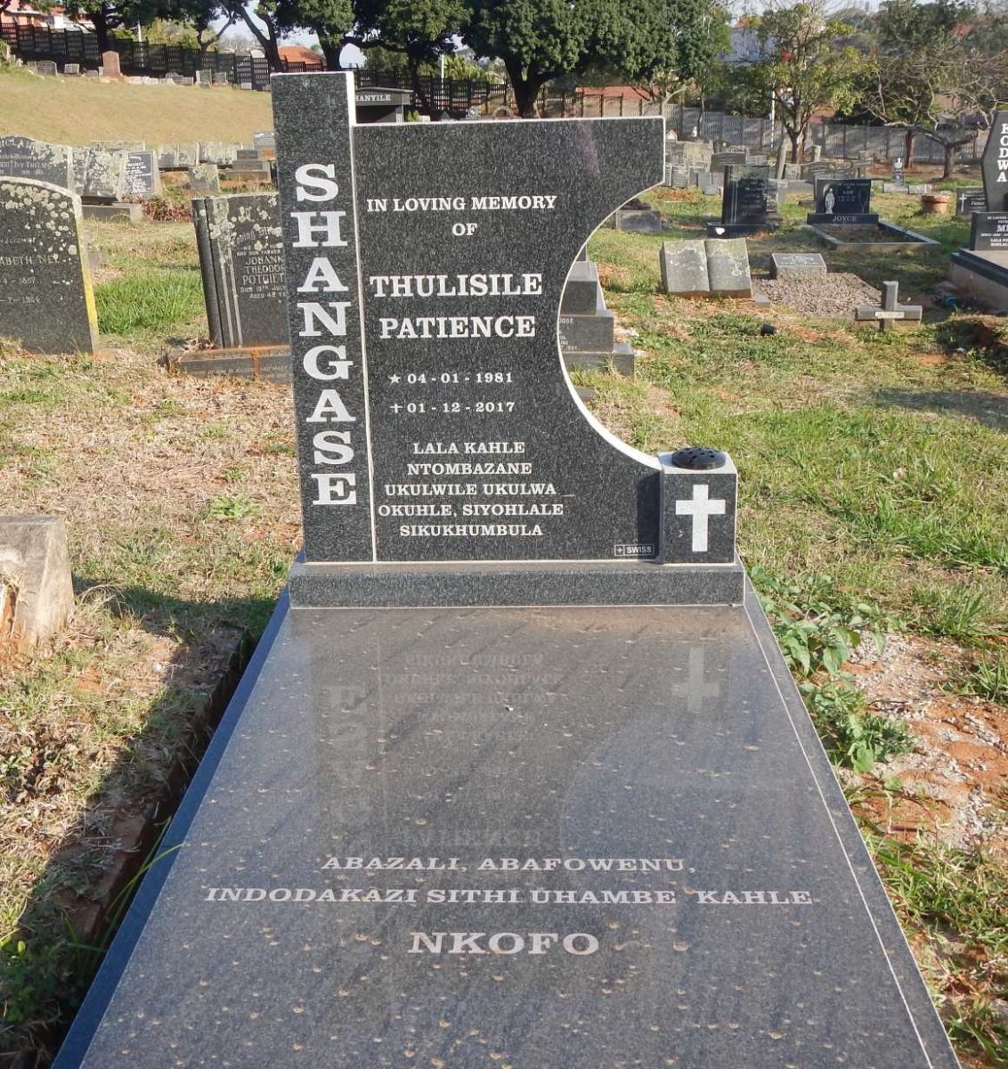 SHANGASE Thulisile Patience 1981-2017