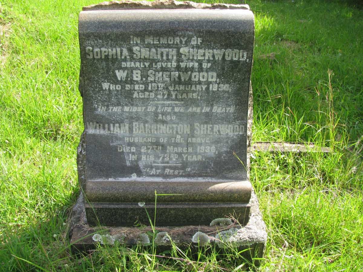 SHERWOOD William Barrington -1936 &amp; Sophia Snaith -1930