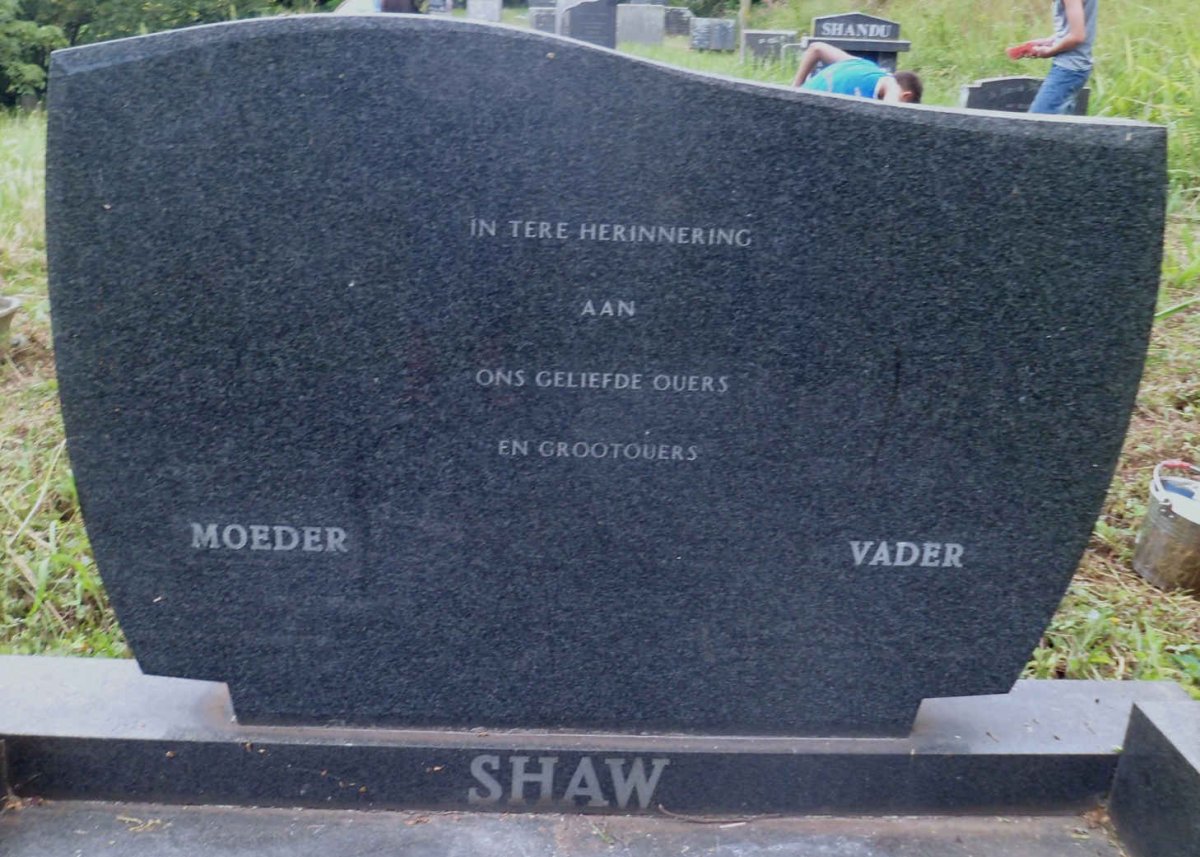 SHAW William Peter Patrick 1914-1976 &amp; Maria Isabella KRUGER 1921-1971 :: PRETORIUS Kyle Chandre 1994-1994