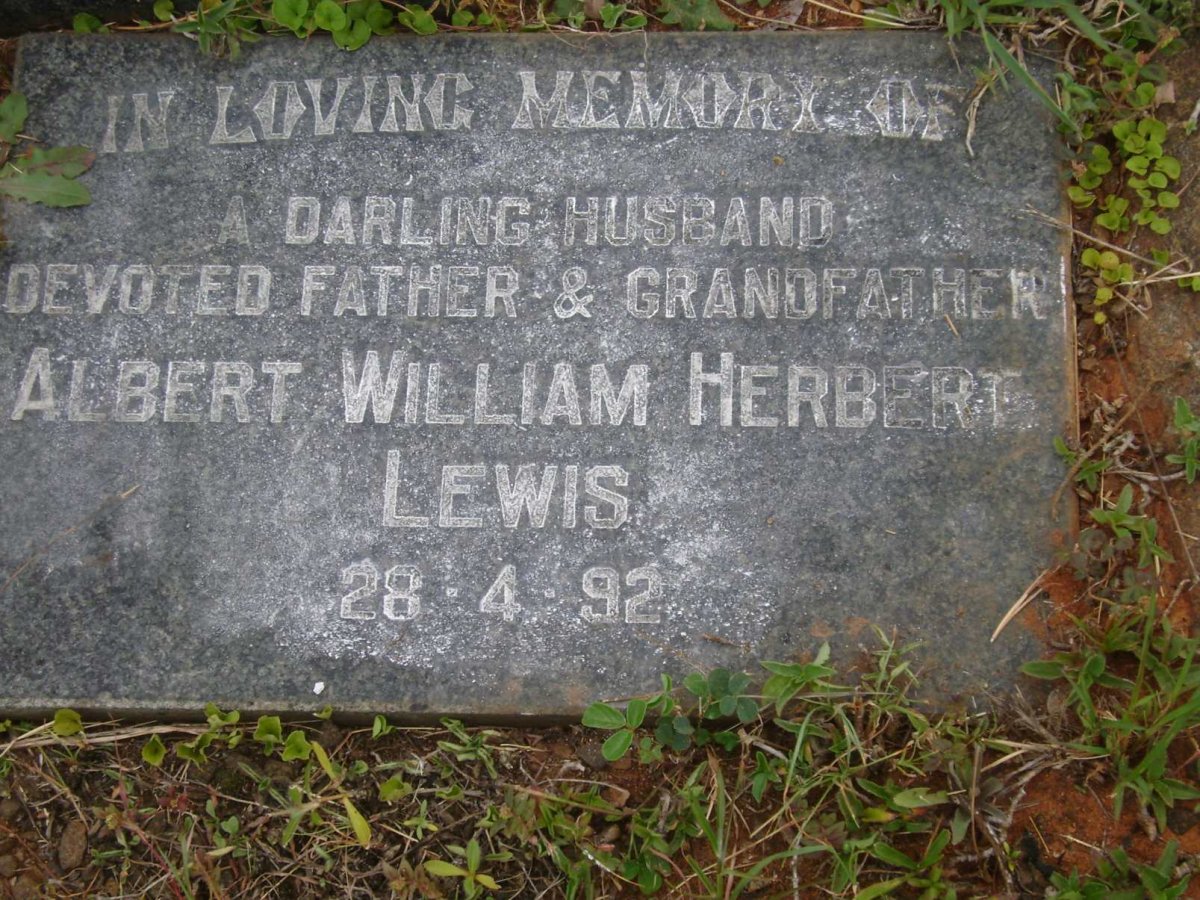 LEWIS Albert William Herbert -1992
