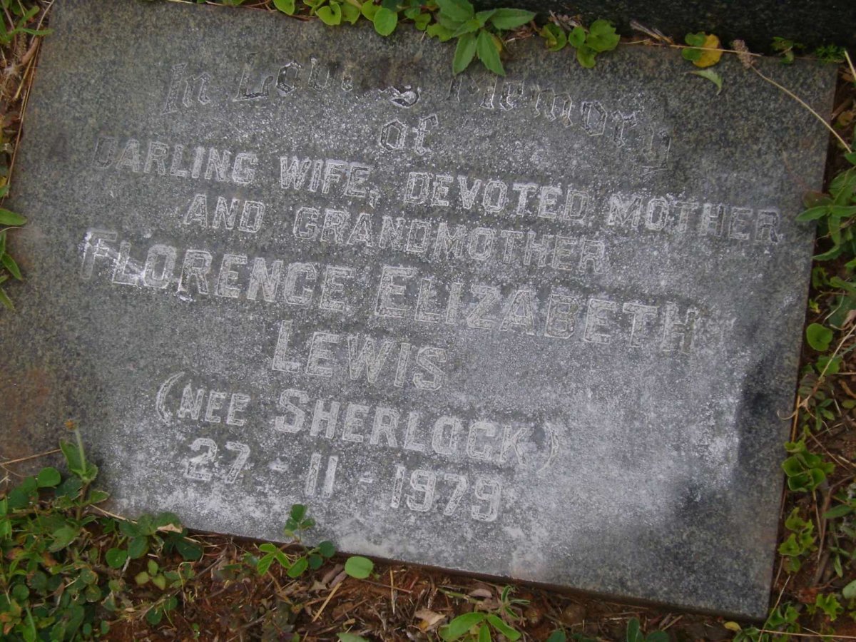 LEWIS Florence Elizabeth nee SHERLOCK -1979