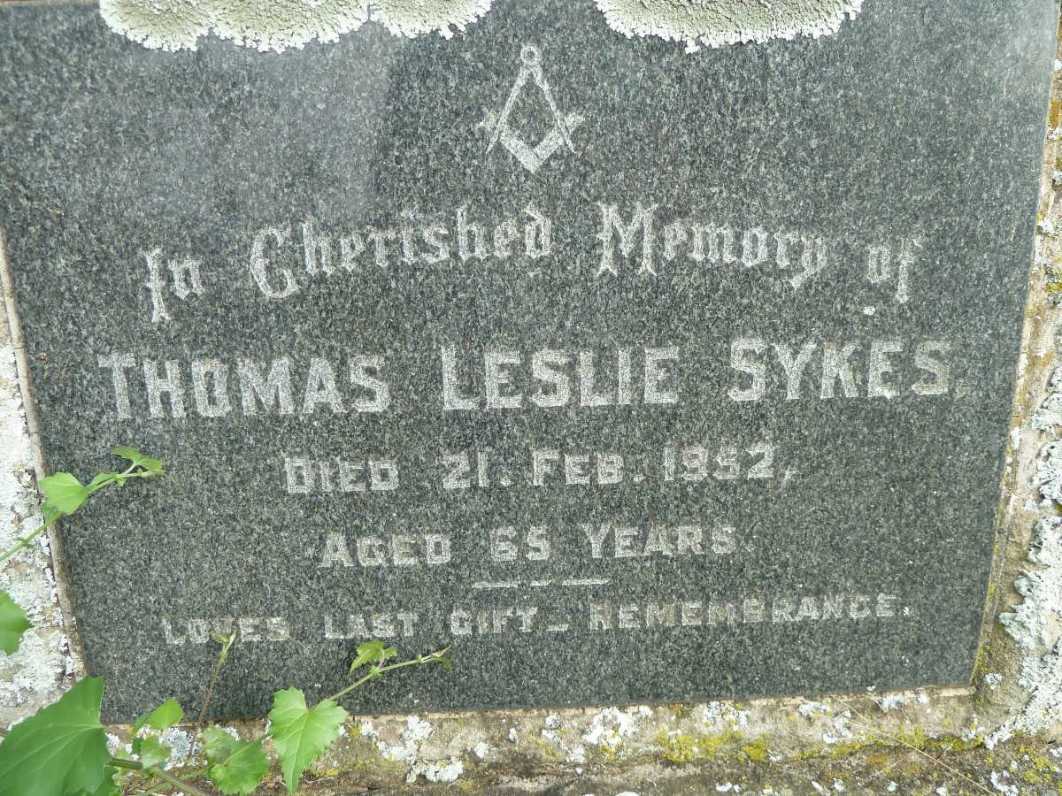 SYKES Thomas Leslie -1952 &amp; Emily Bertha Kate -1964