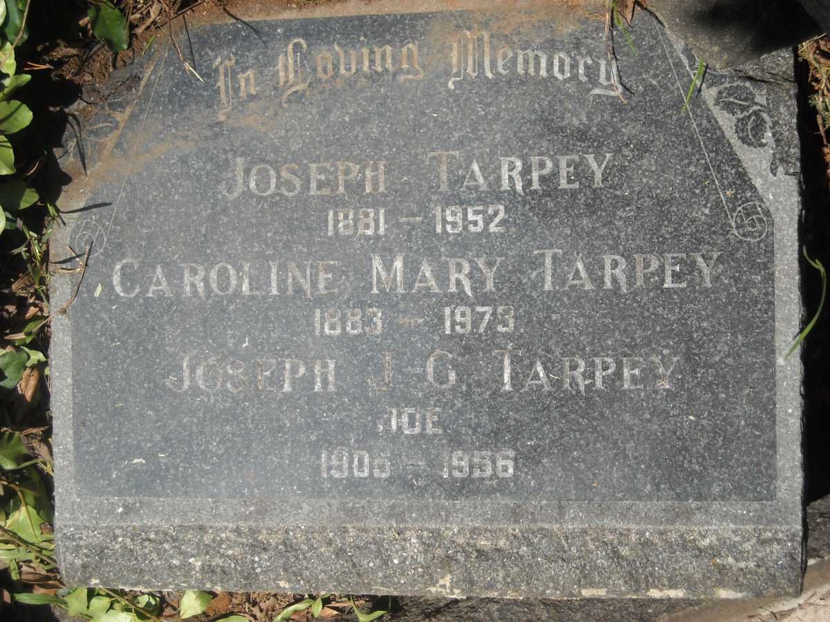 TARPEY Joseph 1881-1952 &amp; Caroline Mary 1883-1973 :: TARPEY Joseph H.G. 1905-1956