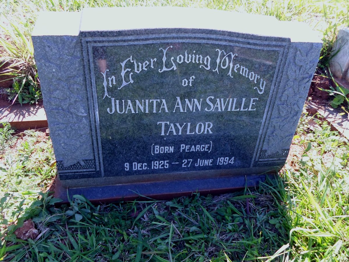 TAYLOR Juanita Ann Saville nee PEARCE 1925-1994