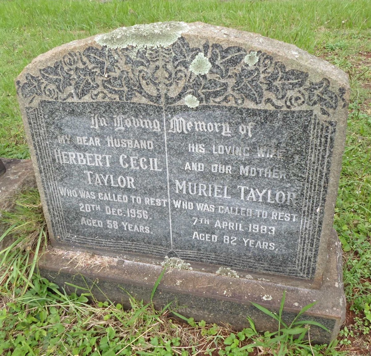 TAYLOR Herbert Cecil -1956 &amp; Muriel -1983