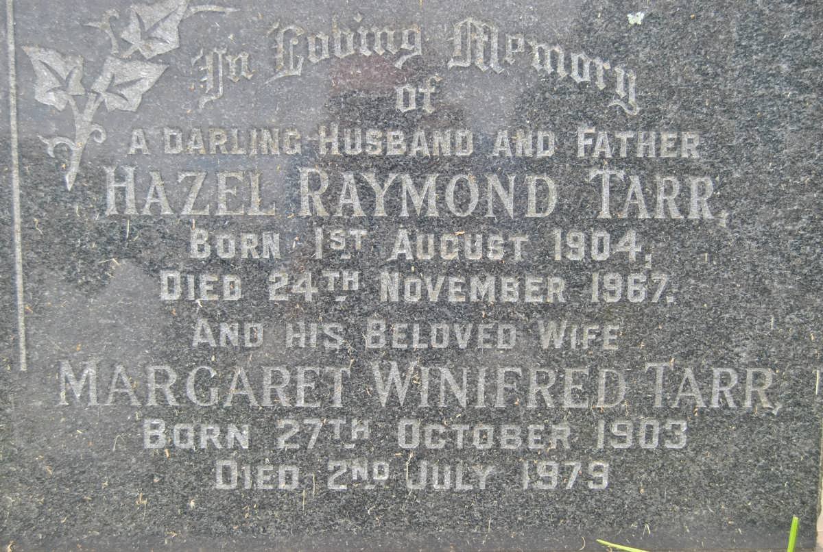 TARR Hazel Raymond 1904-1967 &amp; Margaret Winifred 1903-1979