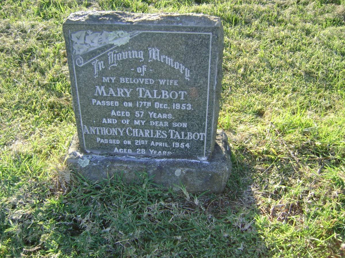TALBOT Mary -1953 :: TALBOT Anthony Charles -1954