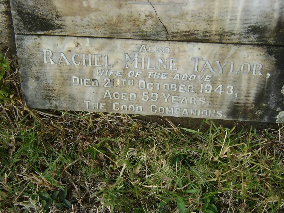 TAYLOR Alfred Rowell 1885-1942 &amp; Rachel Milne -1943