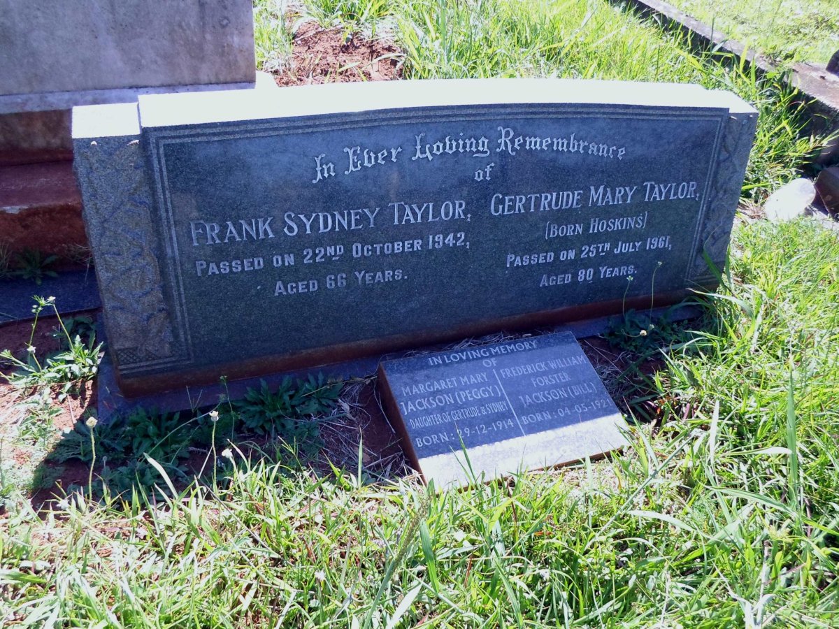 TAYLOR Frank Sydney -1942 &amp; Gertrude Mary HOSKINS -1961
