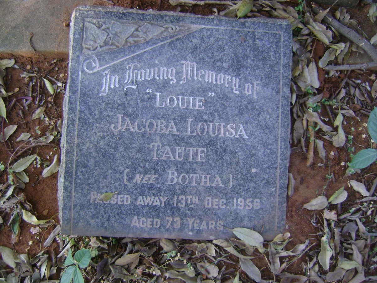 TAUTE Jacoba Louisa nee BOTHA -1956