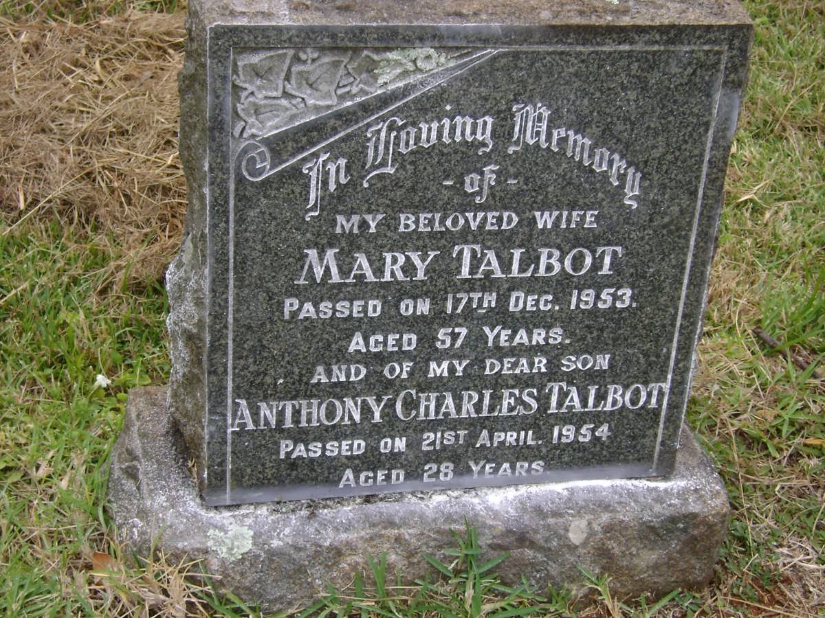 TALBOT Mary -1953 :: TALBOT Anthony Charles -1954