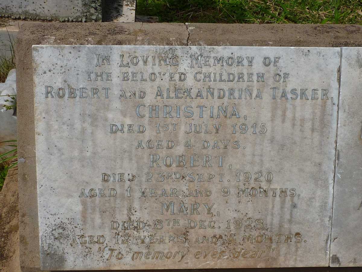 TASKER Christina -1915 :: TASKER Robert -1920 :: TASKER Mary -1928 