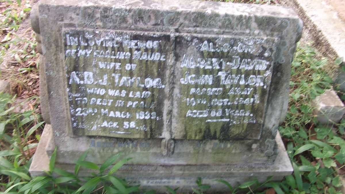 TAYLOR Albert David John 1875-1941 &amp; Maude -1939