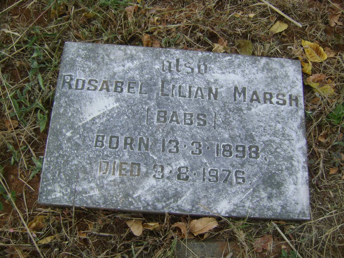 MARSH Rosabel Lilian 1898-1976