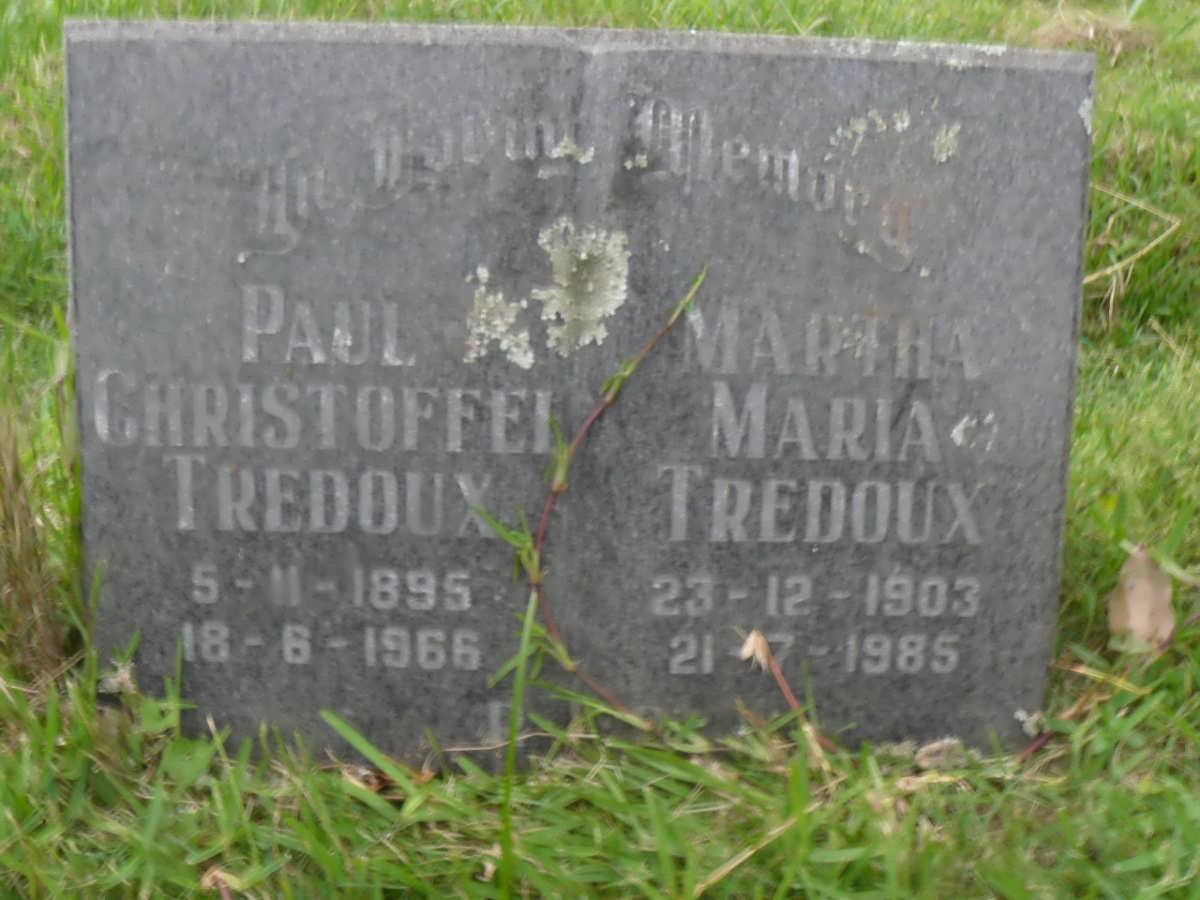 TREDOUX Paul Christoffel 1895-1966 &amp; Martha Maria 1903-1985
