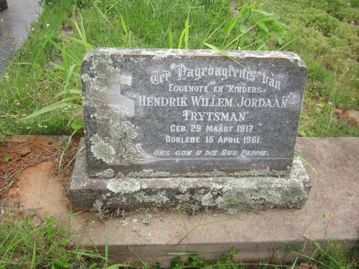 TRYTSMAN Hendrik Willem Jordaan 1917-1961