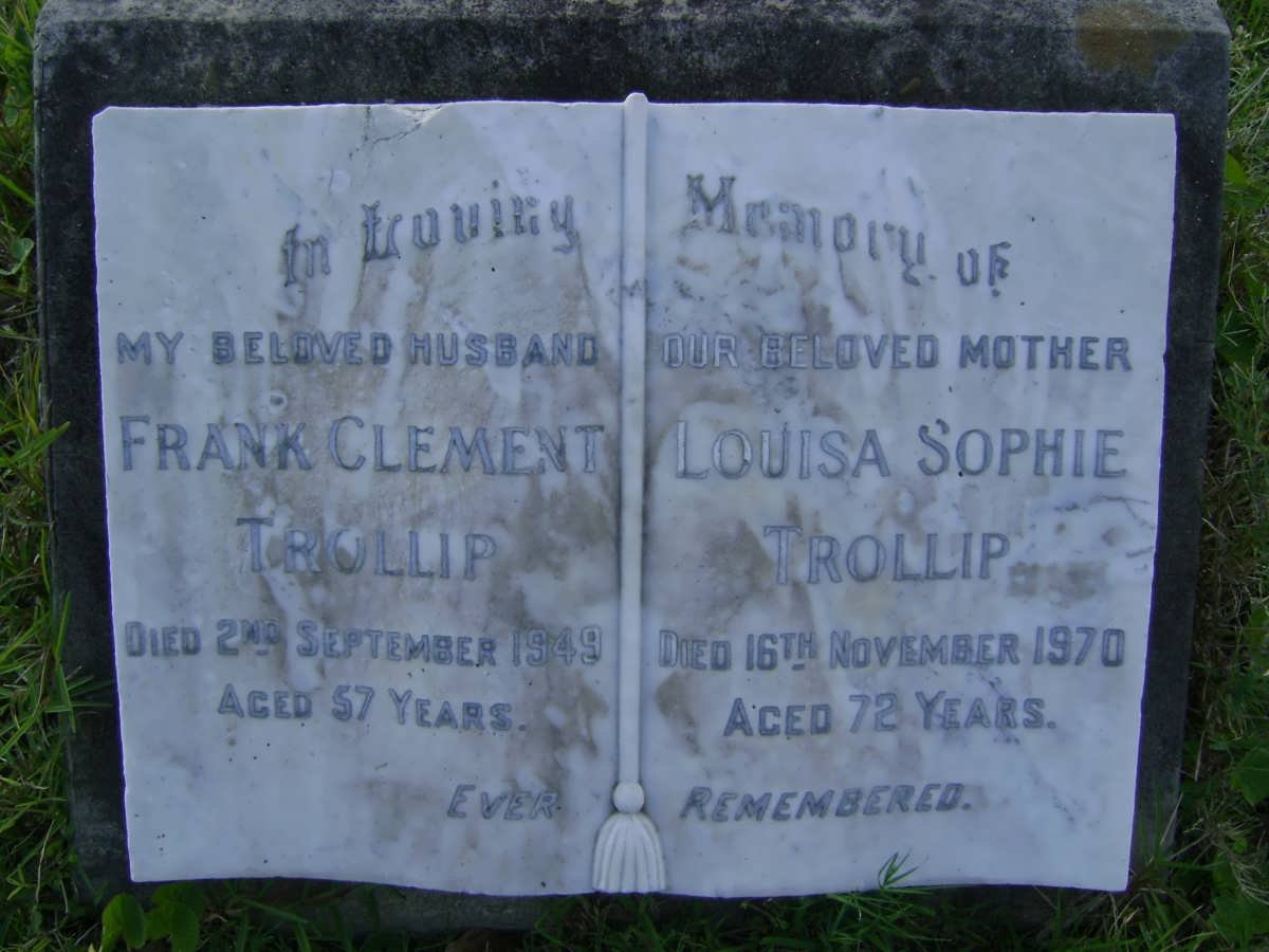 TROLLIP Frank Clement -1949 &amp; Louisa Sophie -1970
