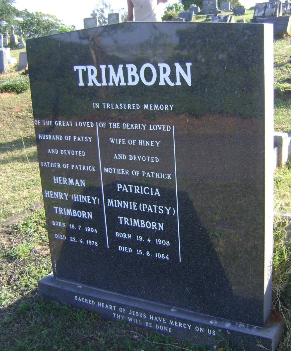 TRIMBORN Herman Henry 1904-1978 &amp; Patricia Minnie 1908-1984