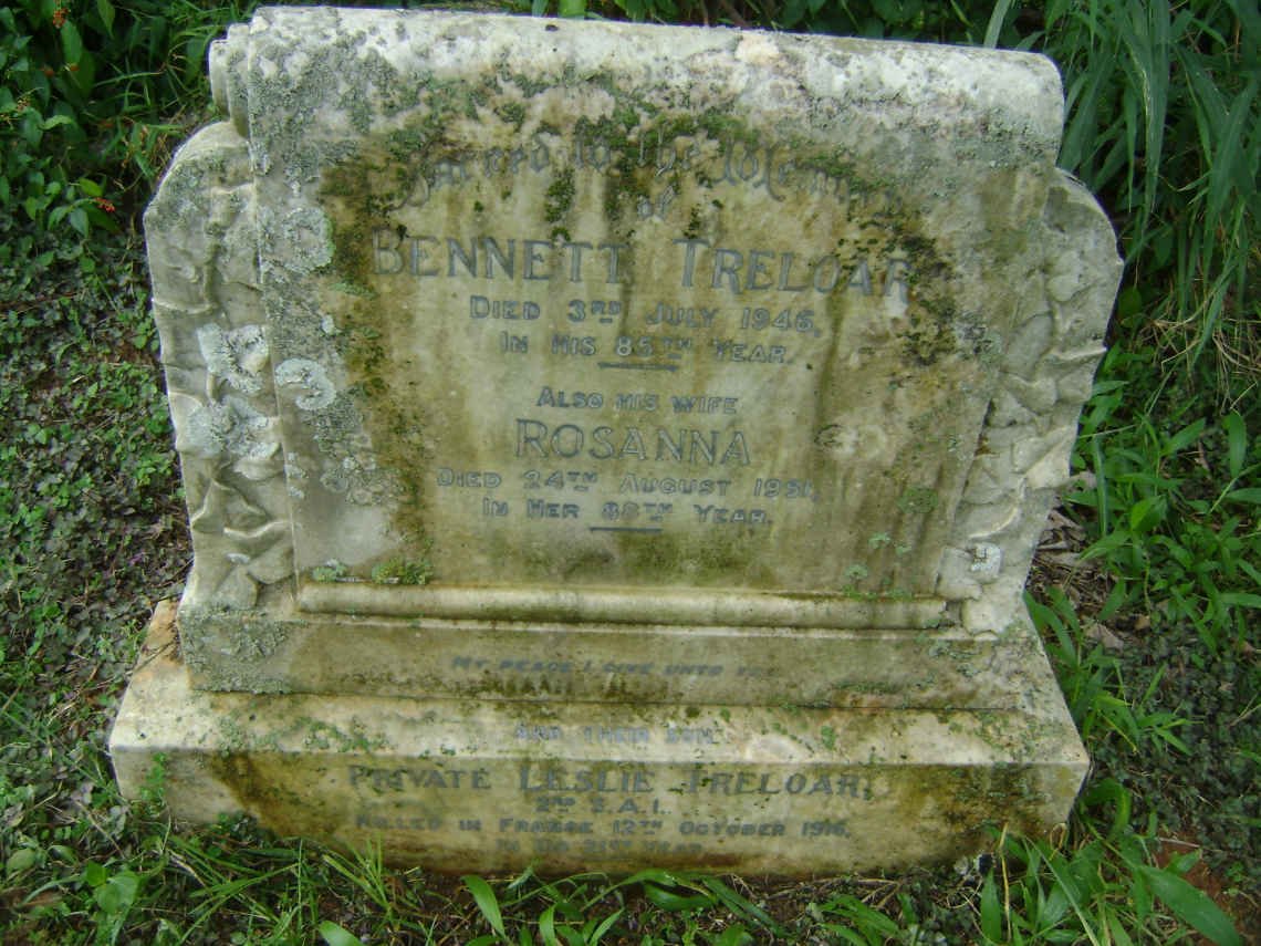 TRELOAR Bennett -1946 &amp; Rosanna 1951 :: TRELOAR Leslie -1916