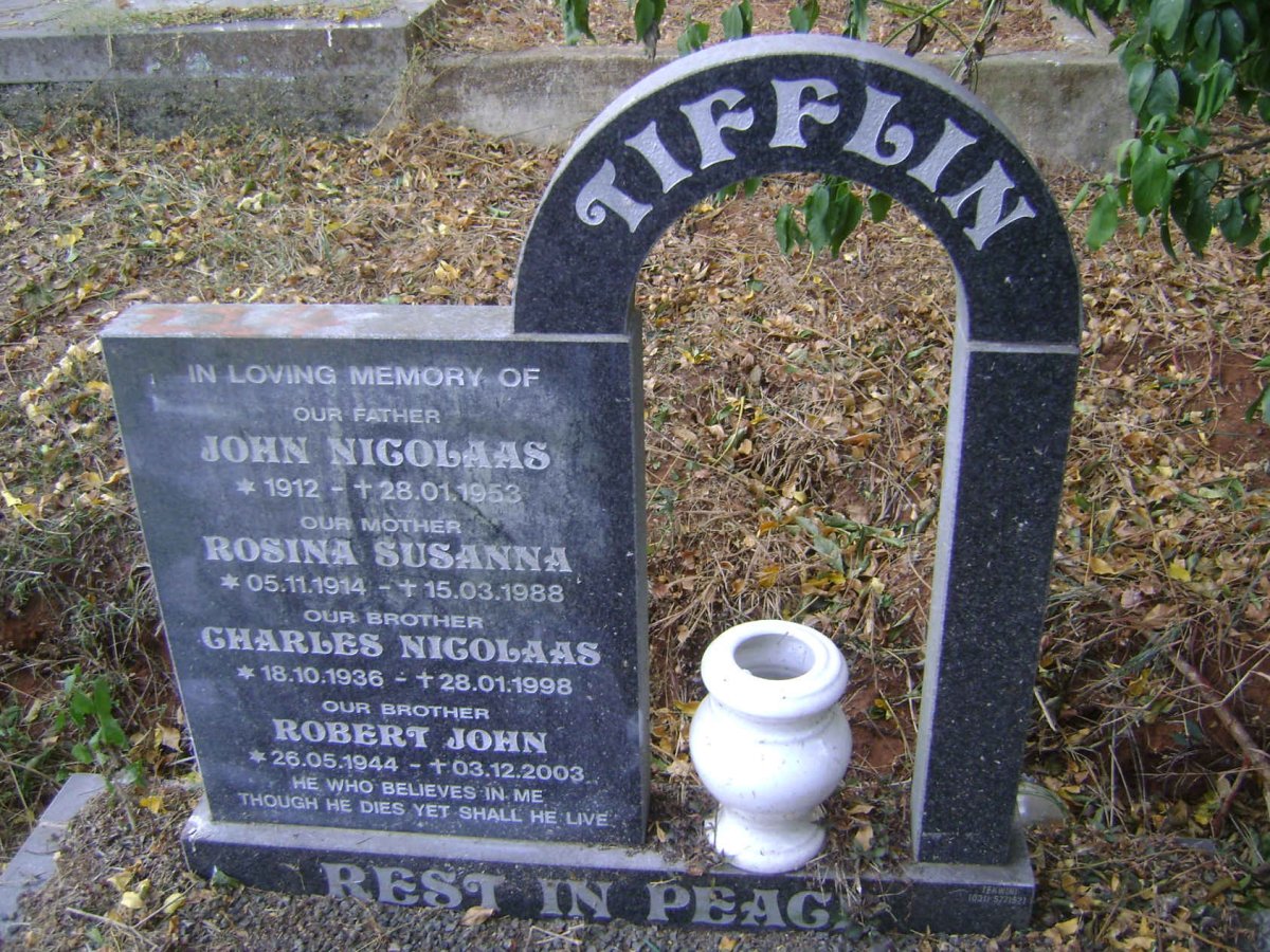 TIFFLIN John Nicolaas 1912-1953 &amp; Rosina Susanna 1914-1988