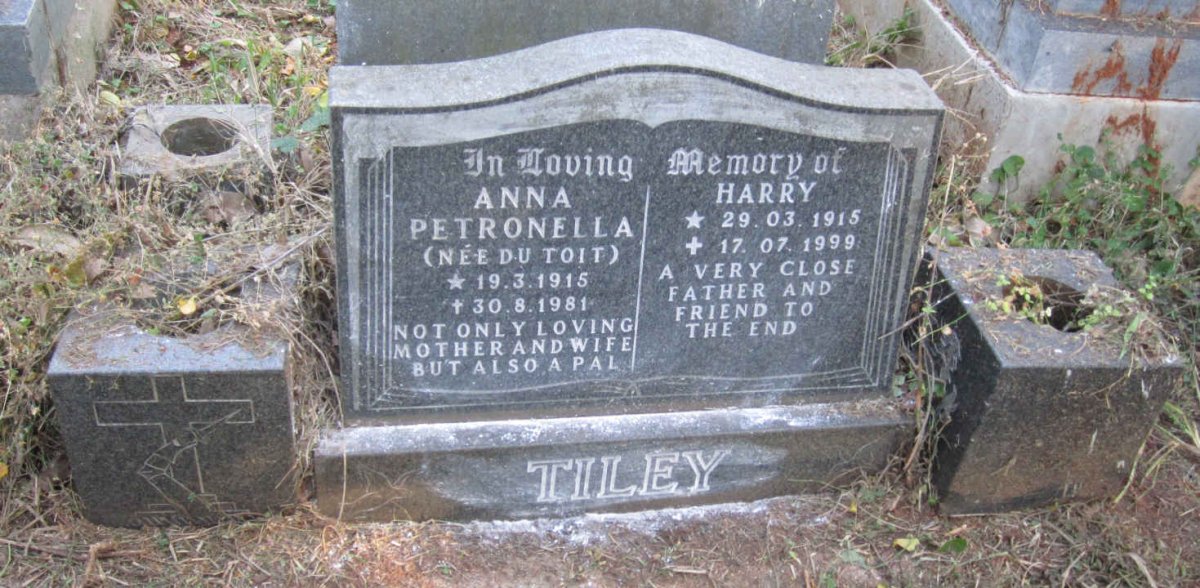 TILEY Harry 1915-1999 &amp; Anna Petronella DU TOIT 1915-1981