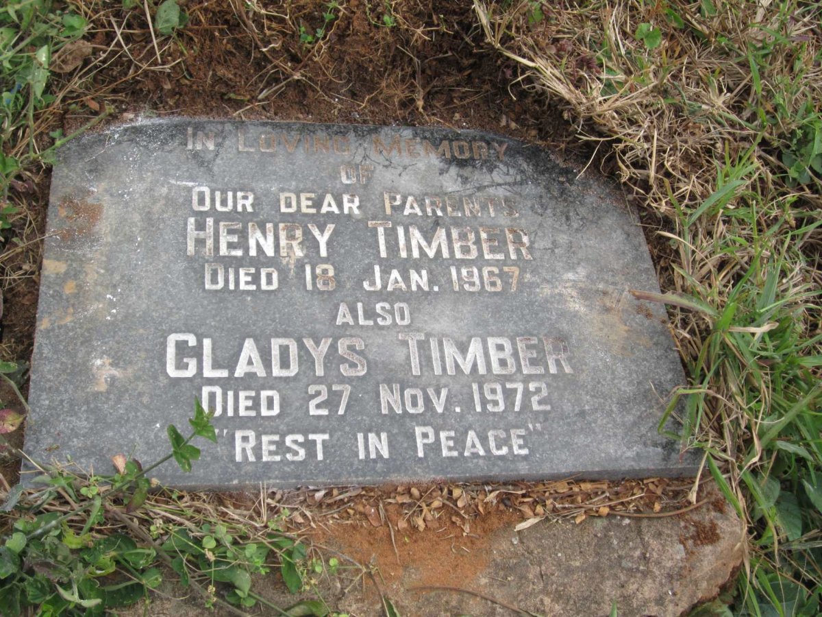 TIMBER Henry -1967 &amp; Gladys -1972