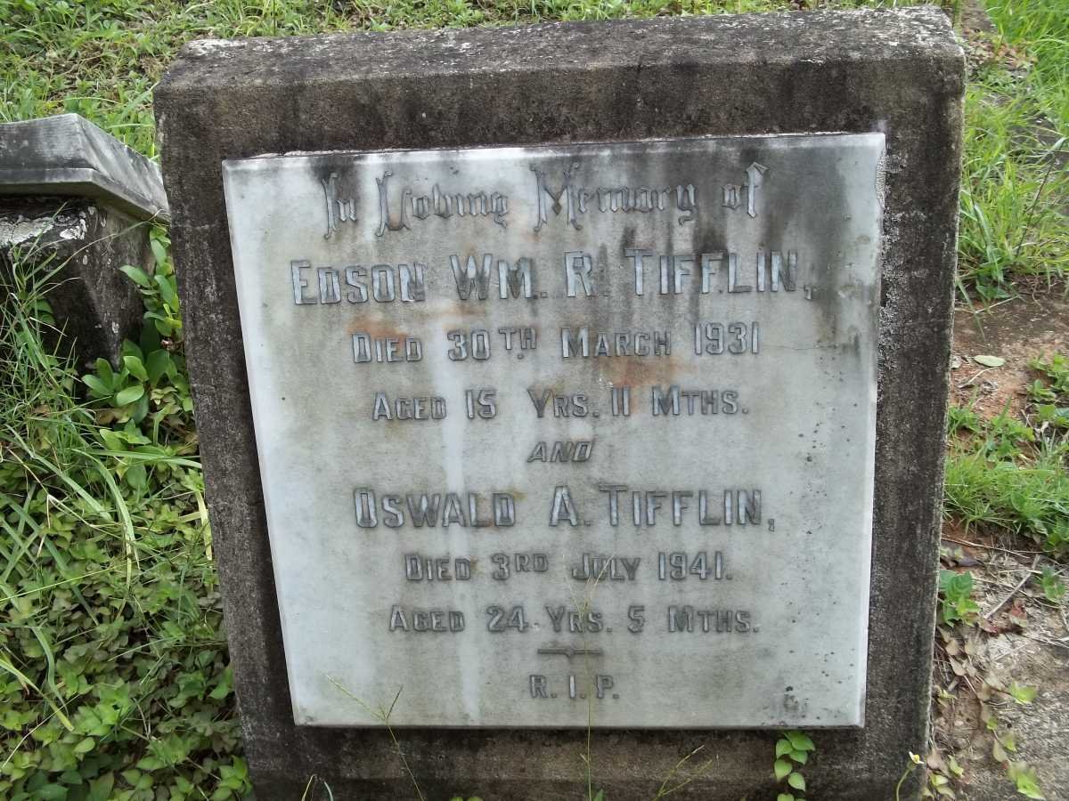 TIFFLIN Charles Andrew -1920-1995 &amp; Lorraine Elizabeth 1915-1998 :: TIFFLIN Douglas Keith 1953-1982