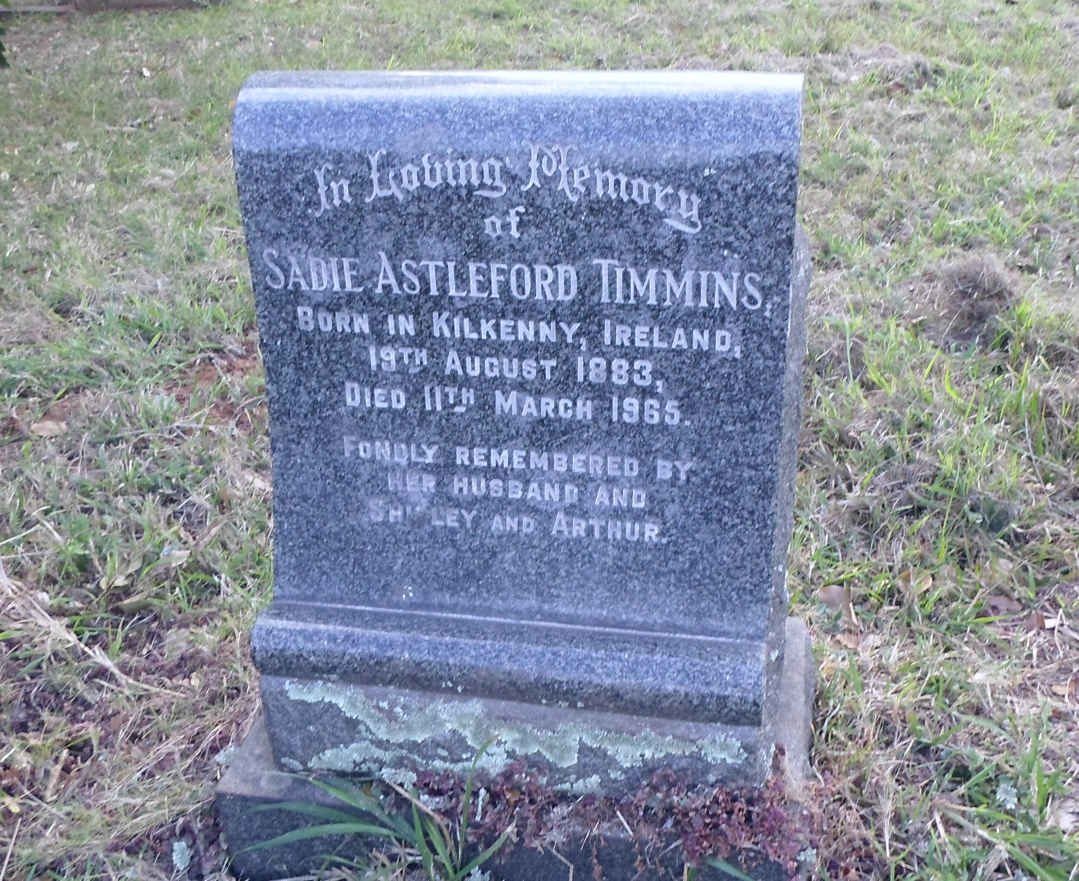 TIMMINS Sadie Astleford 1883-1965