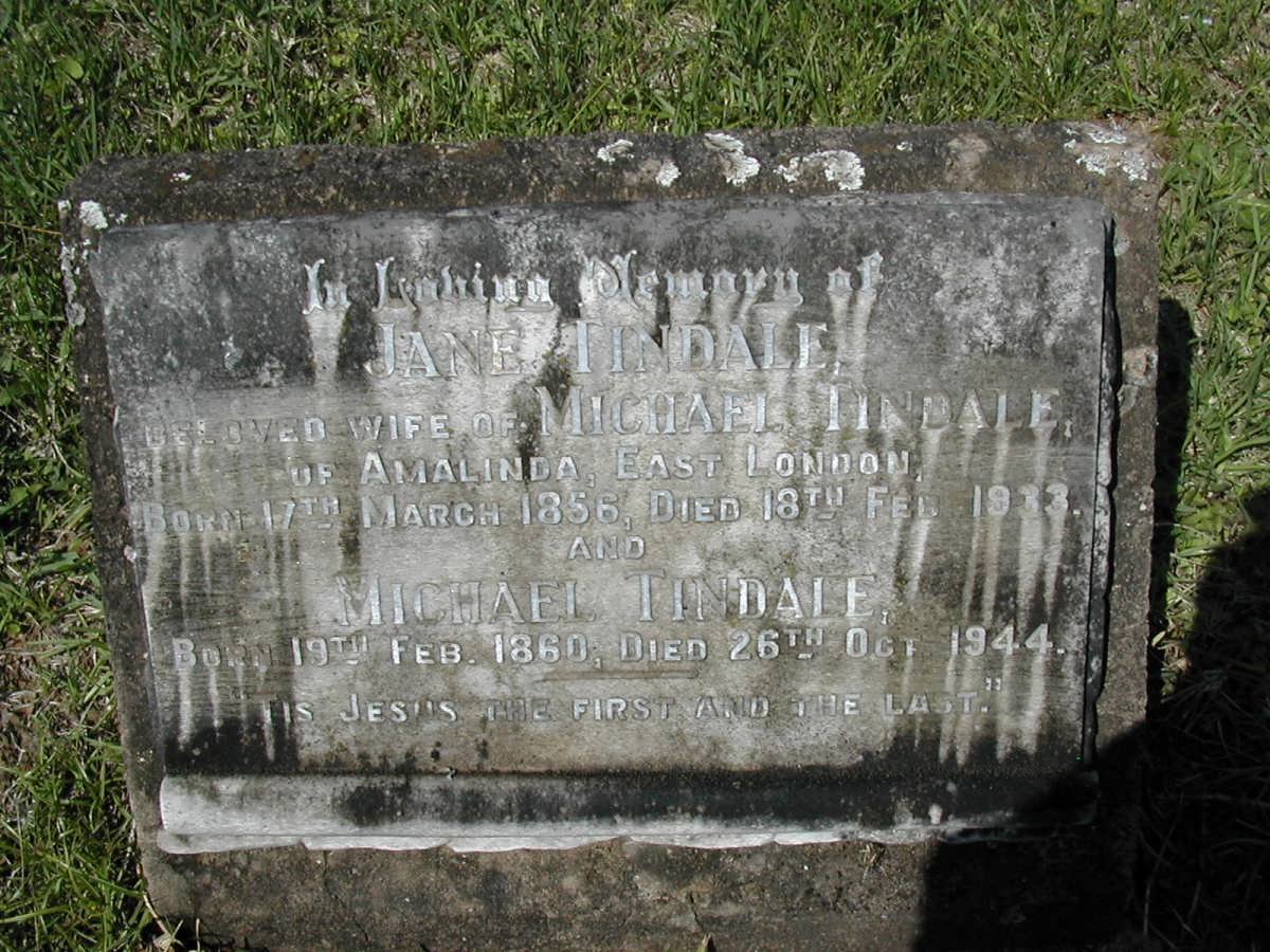 TINDALE Michael 1860-1944 &amp; Jane 1856-1933