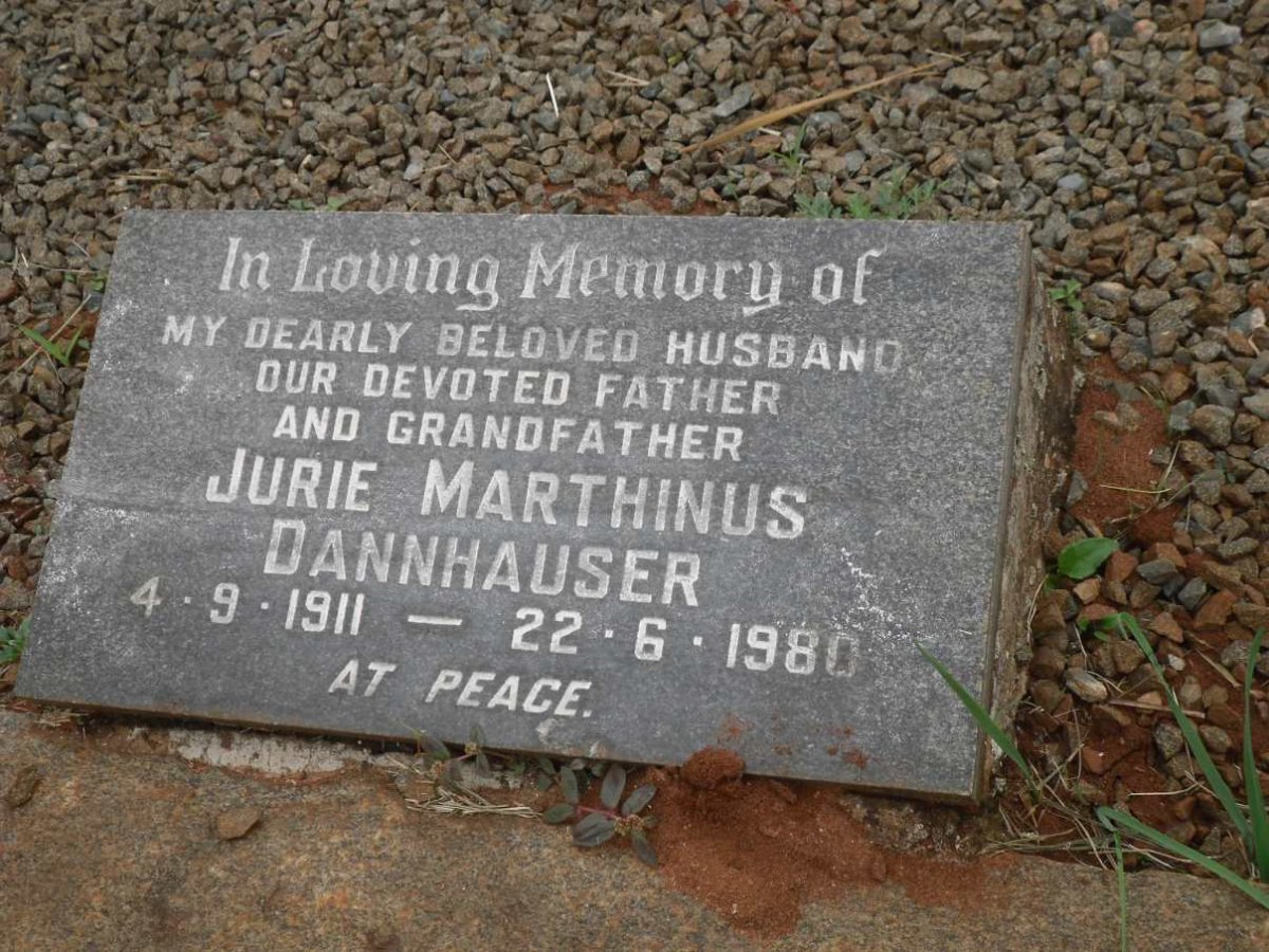 DANNHAUSER Jurie Marthinus 1911-1980