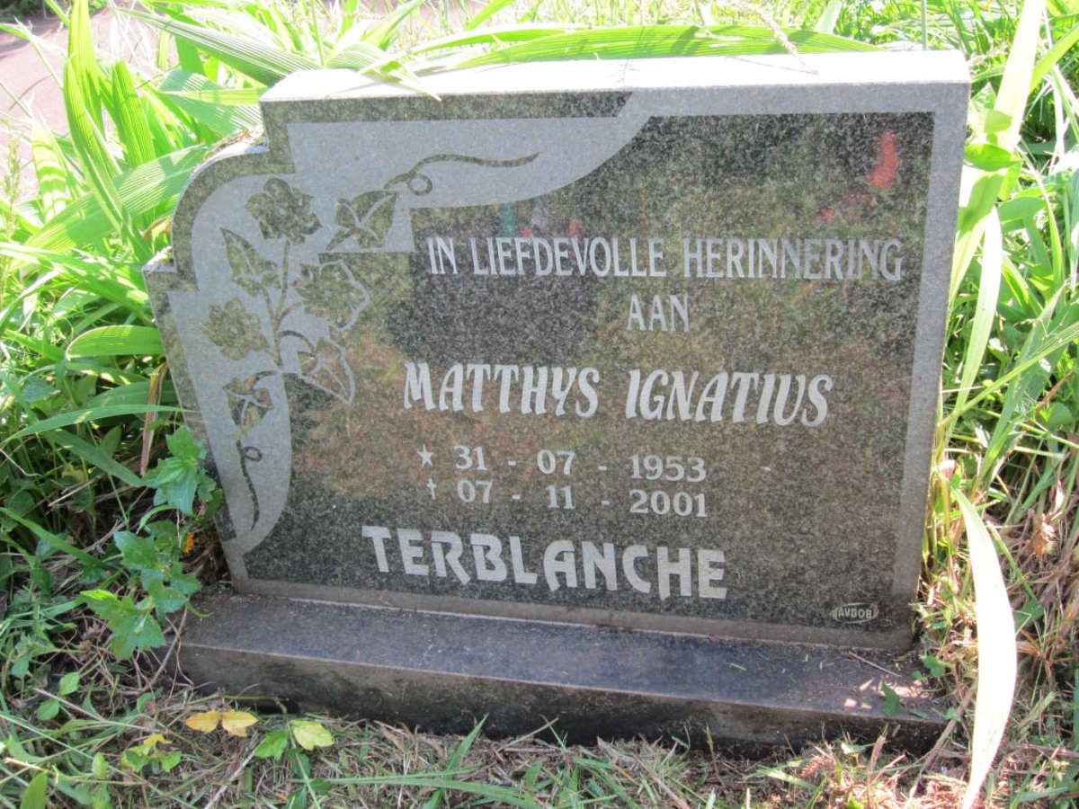 TERBLANCHE Matthys Ignatius 1953-2001