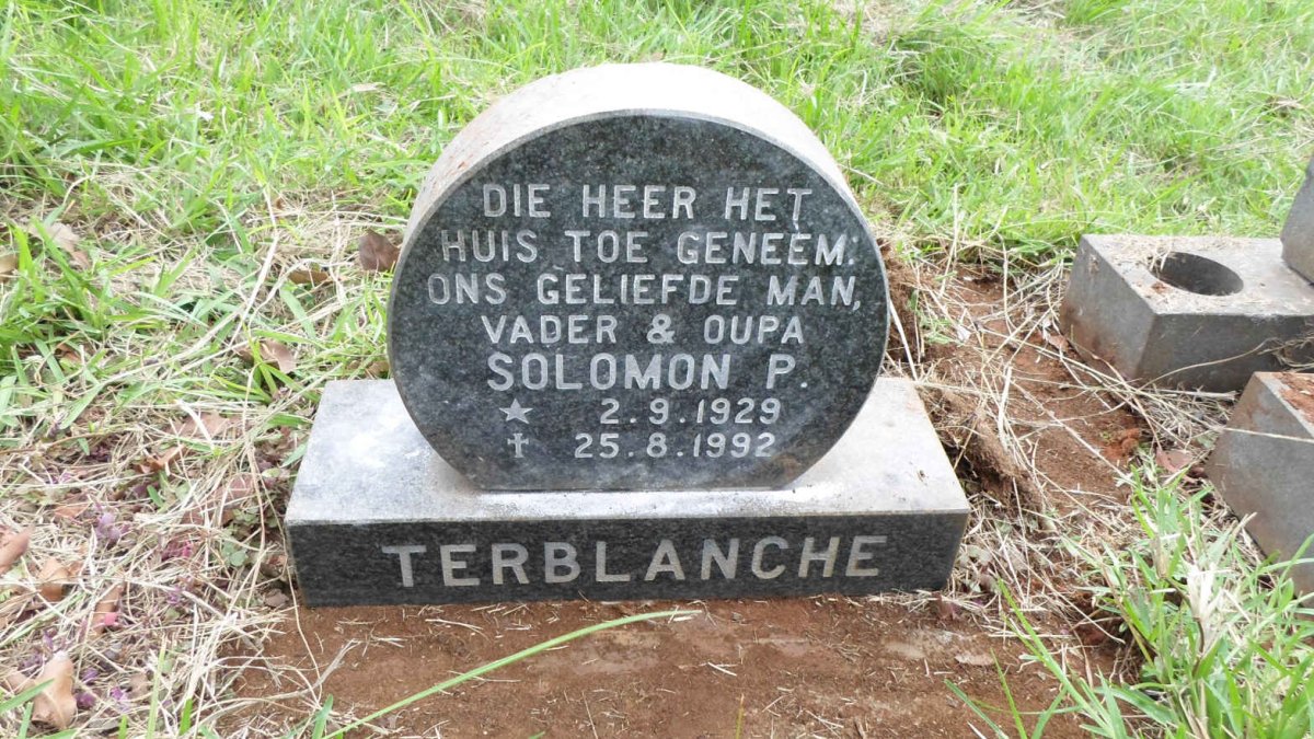 TERBLANCHE Solomon P. 1929-1992