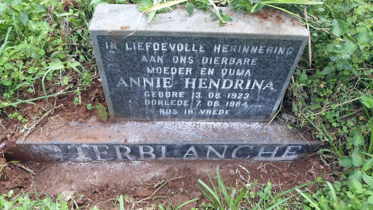 TERBLANCHE Annie Hendrina 1923-1984