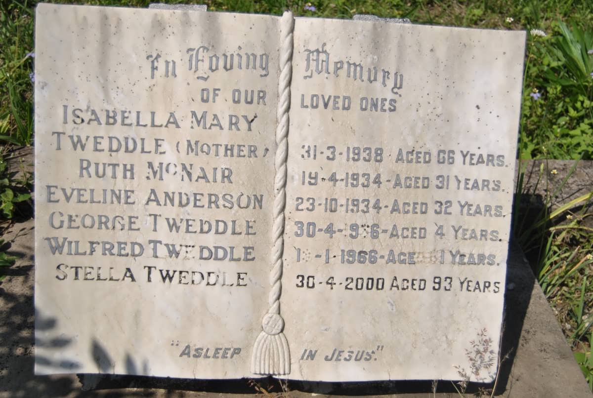 TWEDDLE Isabella Mary -1938 :: McNAIR Ruth -1934 :: ANDERSON Eveline -1934