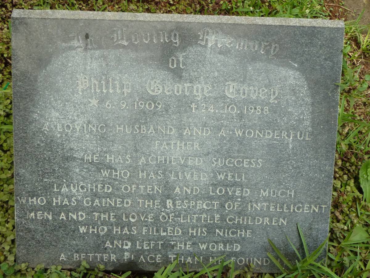 TOVEY Philip George 1909-1988