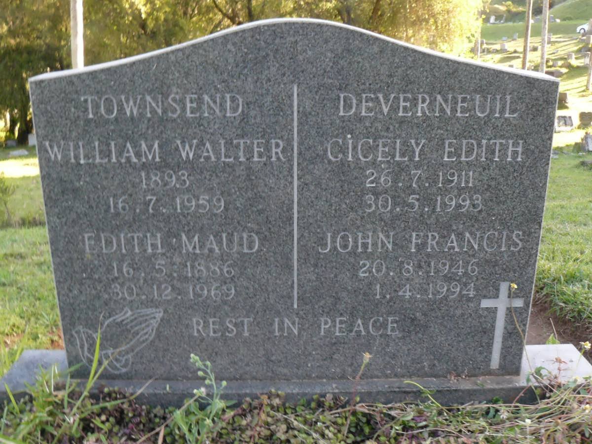 TOWNSEND William Walter 1893-1959 &amp; Edith Maud 1886-1969 :: DEVERNEUIL Cicely Edith 1911-1993