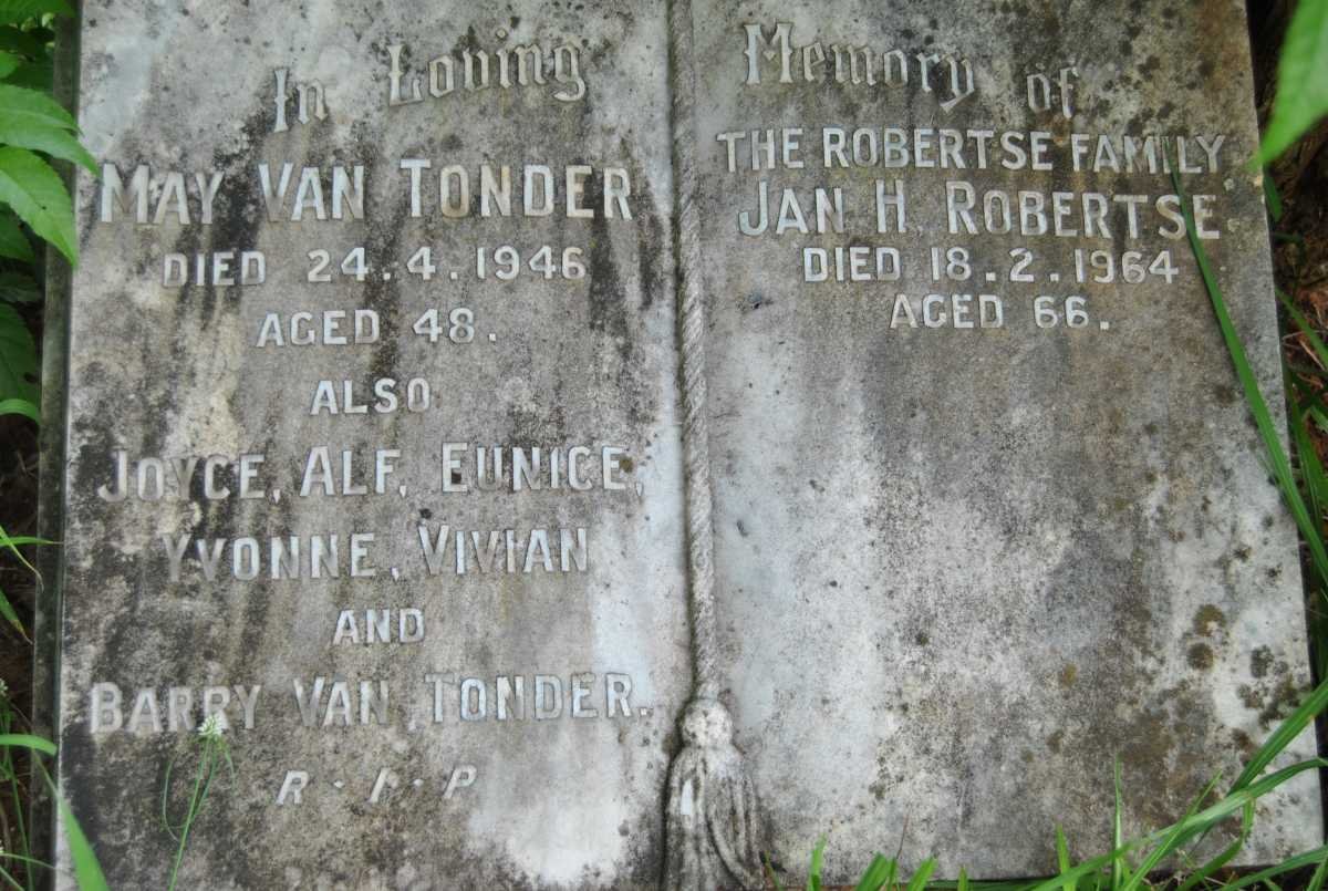 TONDER May, van -1946 :: van TONDER Joyce :: van TONDER Alf Eunice
