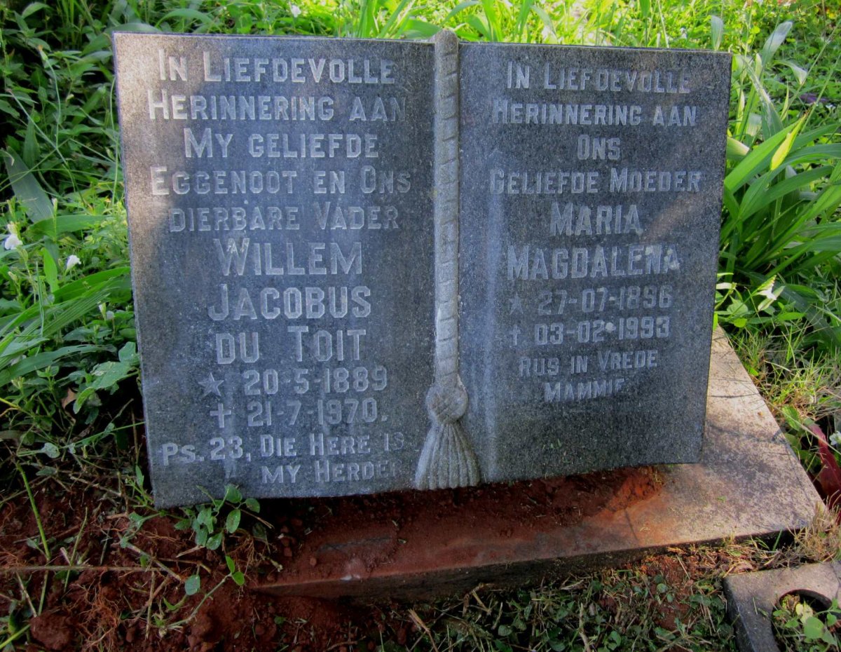 TOIT Willem Jacobus, du 1889-1970 &amp; Maria Magdalena 1896-1993