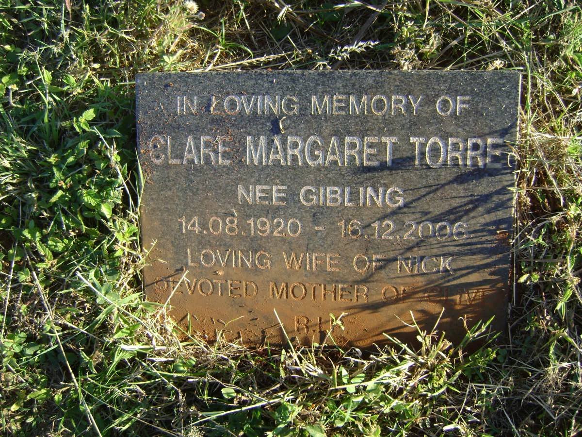 TORRE Clare Margaret nee GIBLING 1920-2006